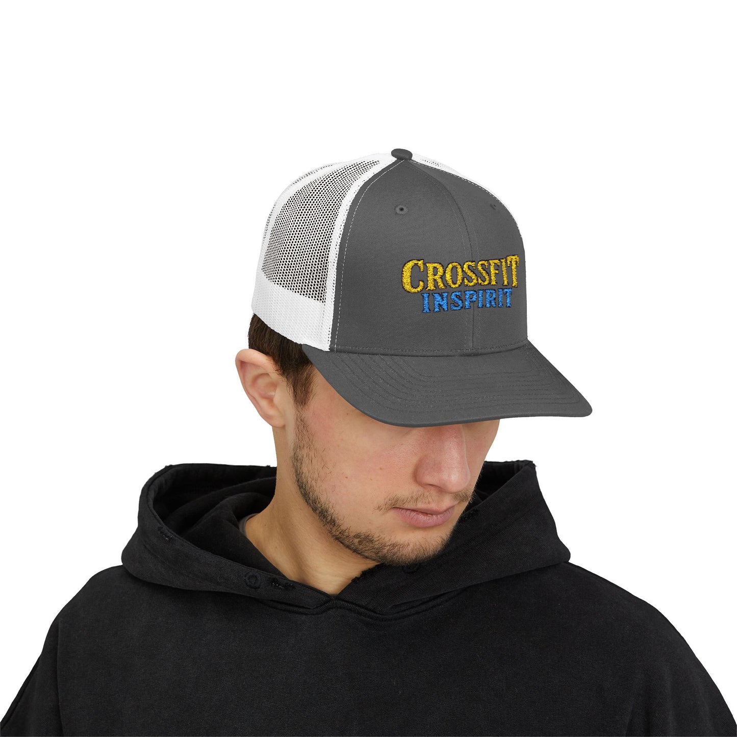 CrossFit Inspired Snapback Trucker Cap, Gym Cap, Sports Hat, Fitness Gift, Activewear Accessories, Workout Apparel