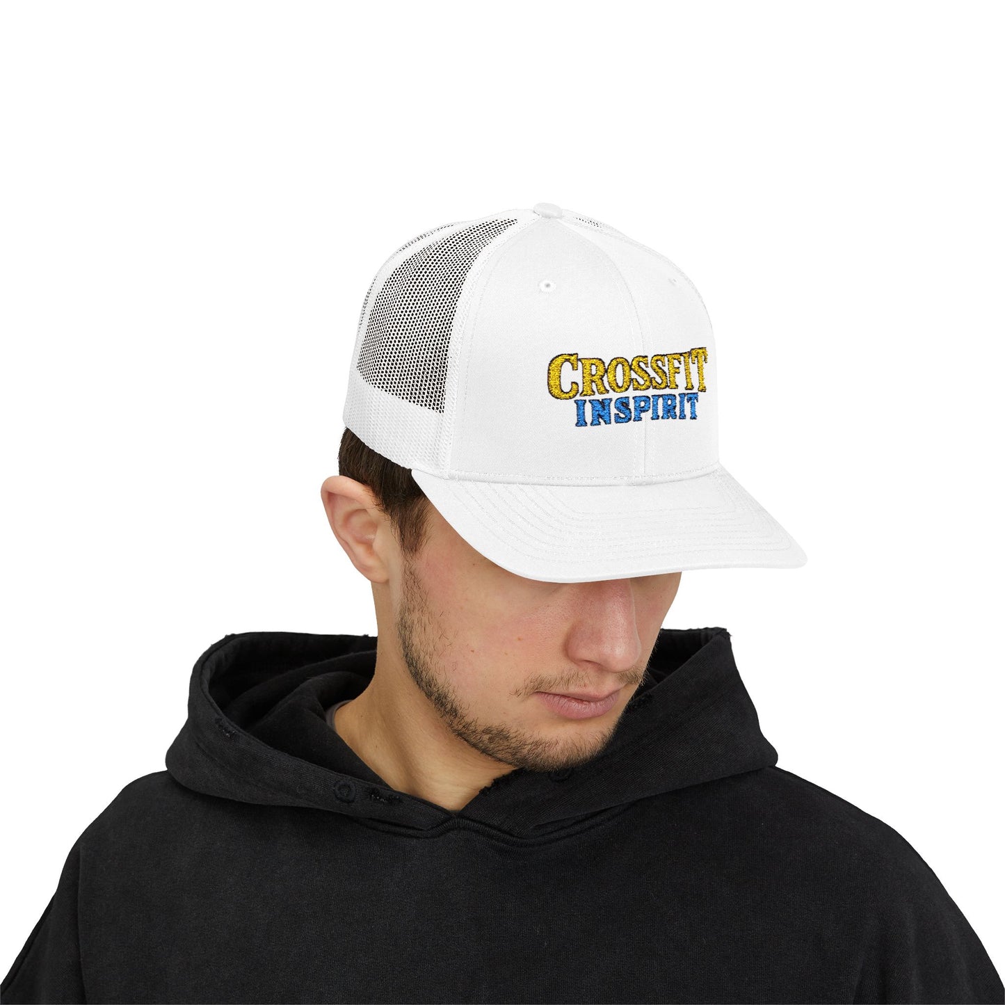 CrossFit Inspired Snapback Trucker Cap, Gym Cap, Sports Hat, Fitness Gift, Activewear Accessories, Workout Apparel