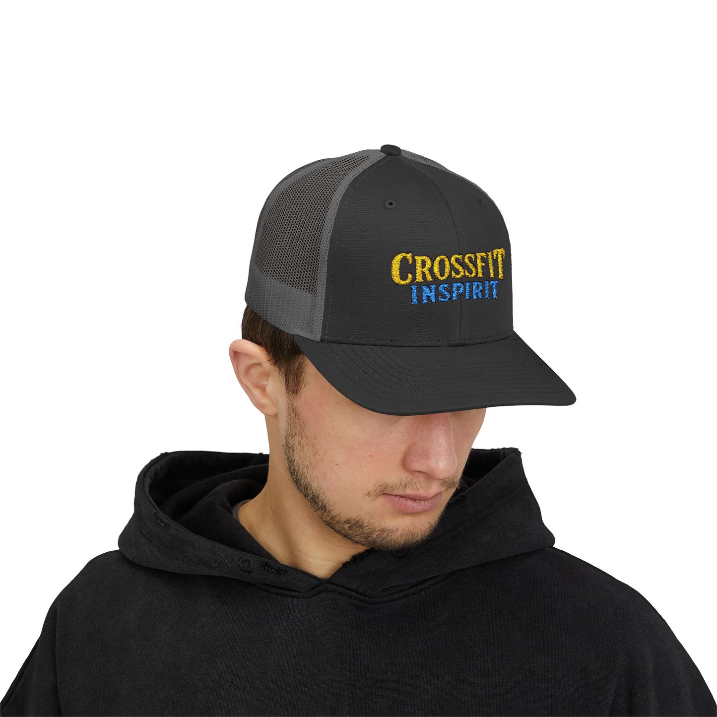 CrossFit Inspired Snapback Trucker Cap, Gym Cap, Sports Hat, Fitness Gift, Activewear Accessories, Workout Apparel