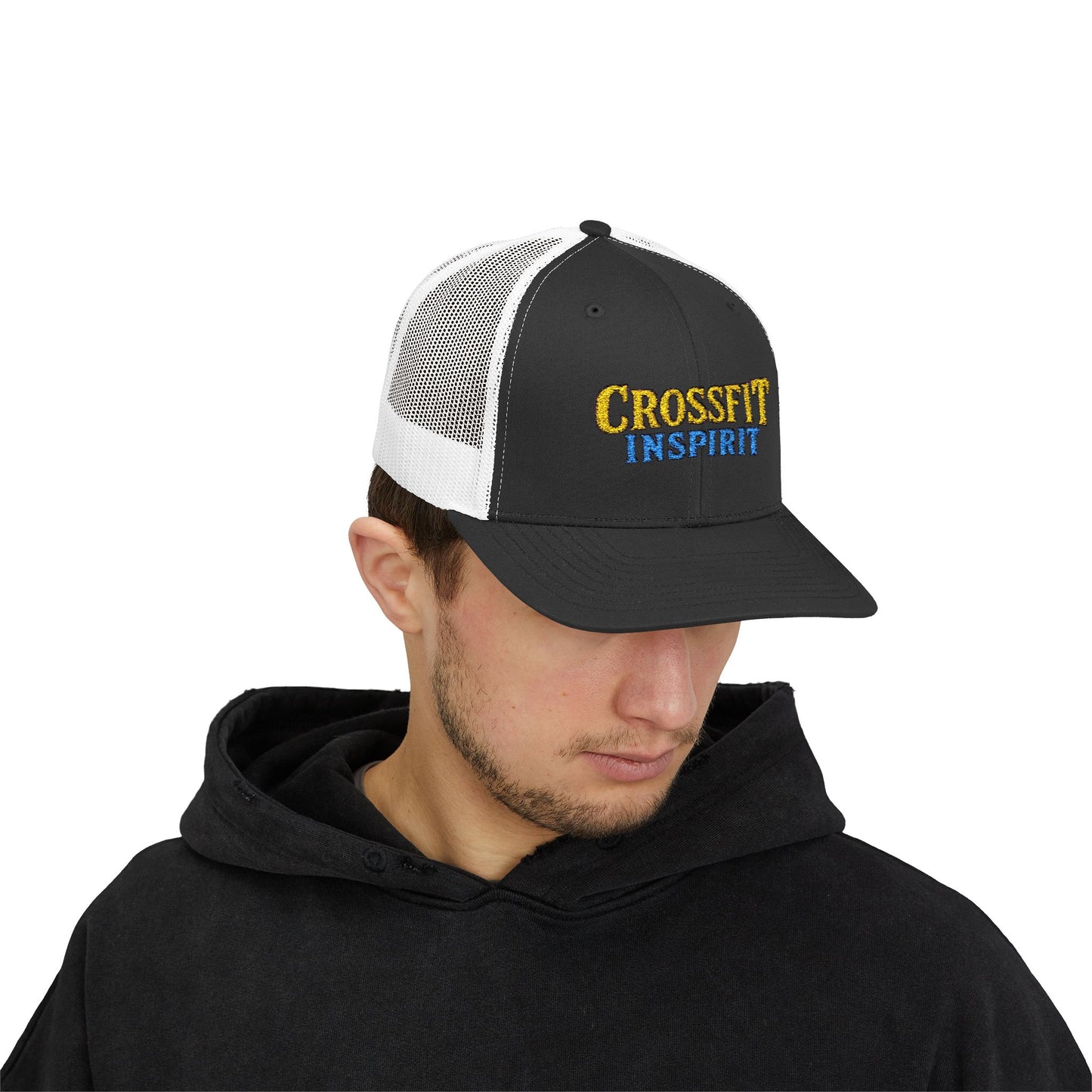CrossFit Inspired Snapback Trucker Cap, Gym Cap, Sports Hat, Fitness Gift, Activewear Accessories, Workout Apparel