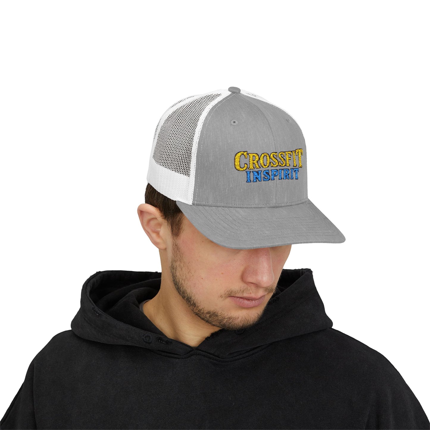 CrossFit Inspired Snapback Trucker Cap, Gym Cap, Sports Hat, Fitness Gift, Activewear Accessories, Workout Apparel